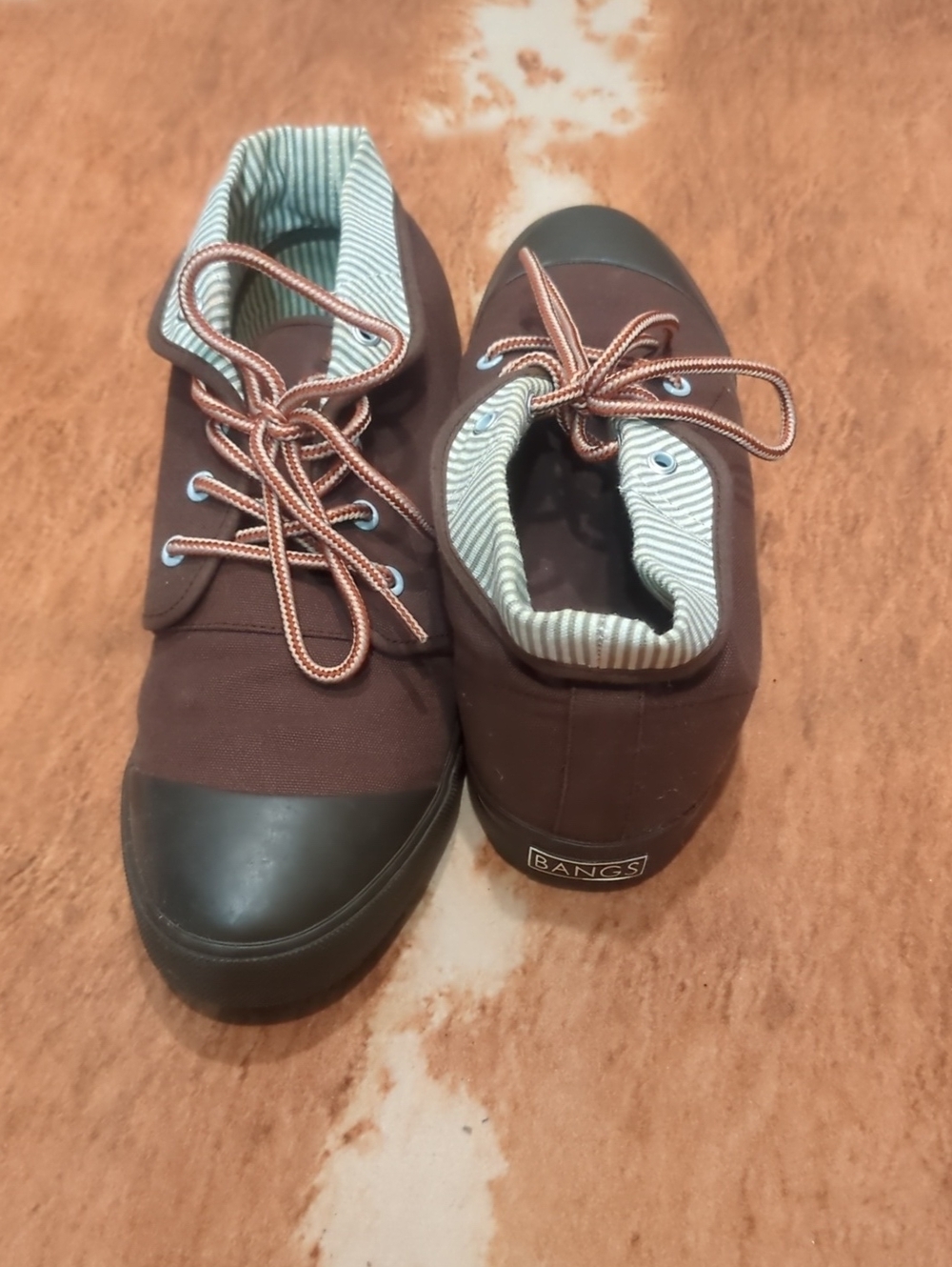 Bangs Men's Brown Canvas Lace-Up Sneakers
